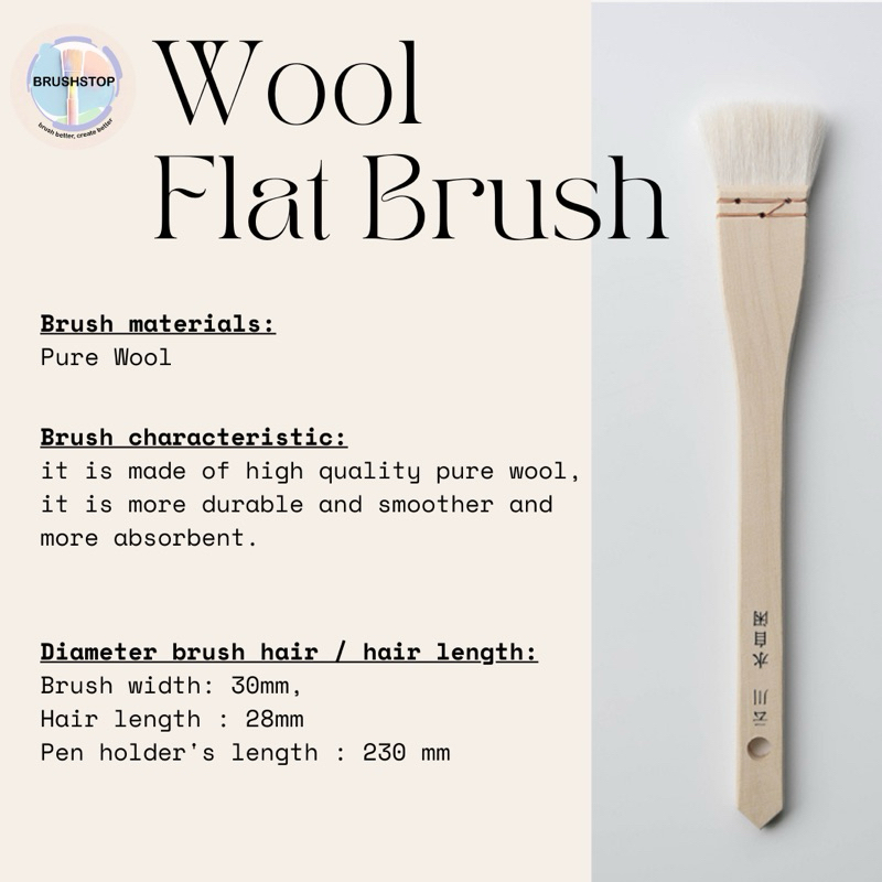 

Kuas Chinese Brush Flat brush Wool