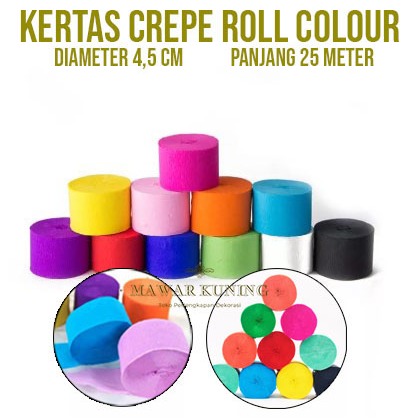 

[ 4,5 CM X 25 M ] Kertas Crepe Roll Colour / Kertas Krep / Kertas Kerajinan Tangan