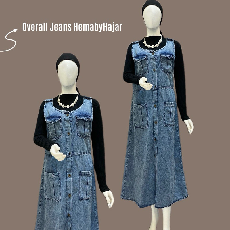 HEMA~ Overall Dress Jeans Wanita / Dress Overall Tanpa Lengan