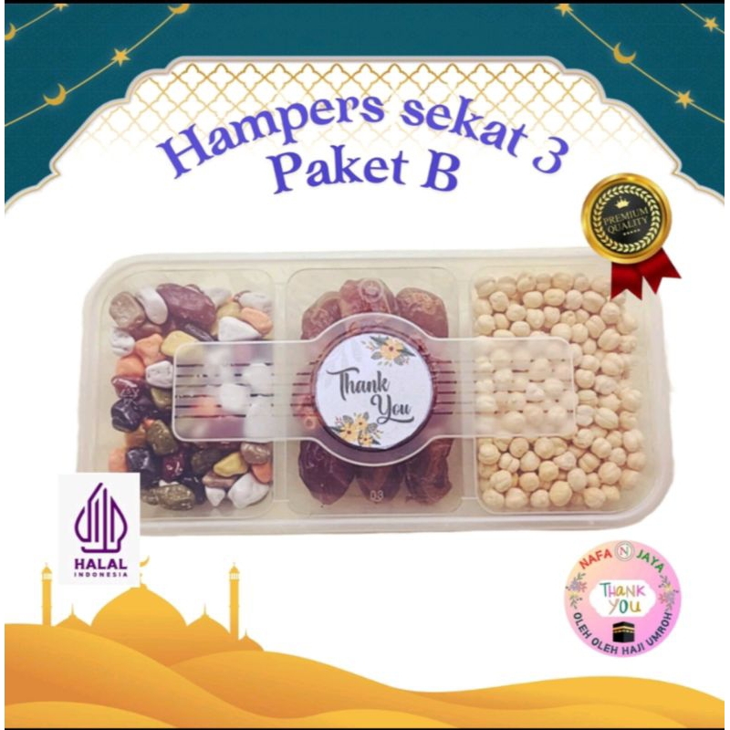 

Paket Hampers Sekat 3 Kacang Arab Roasted Chickpea Kismis Coklat Kerikil Oleh oleh Haji dan Umrah