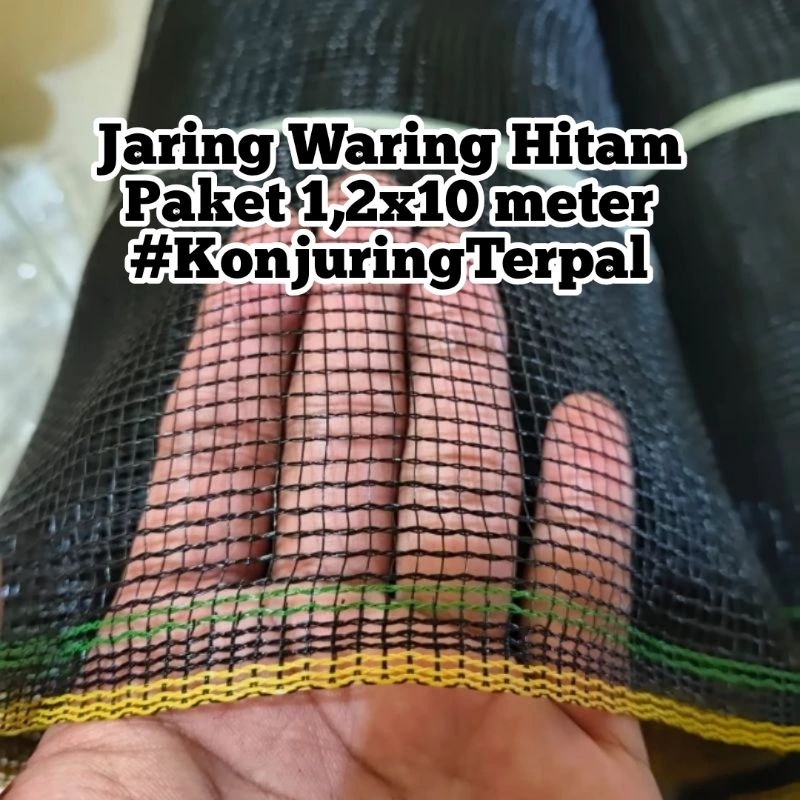 Jaring Waring Hitam/Jaring Pagar Tanaman Tinggi 1,2m Panjang 10m Murah