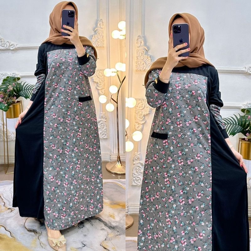 Devstore Grosir Kediri gamis voxy kombinasi Bahan adem dan Nyaman