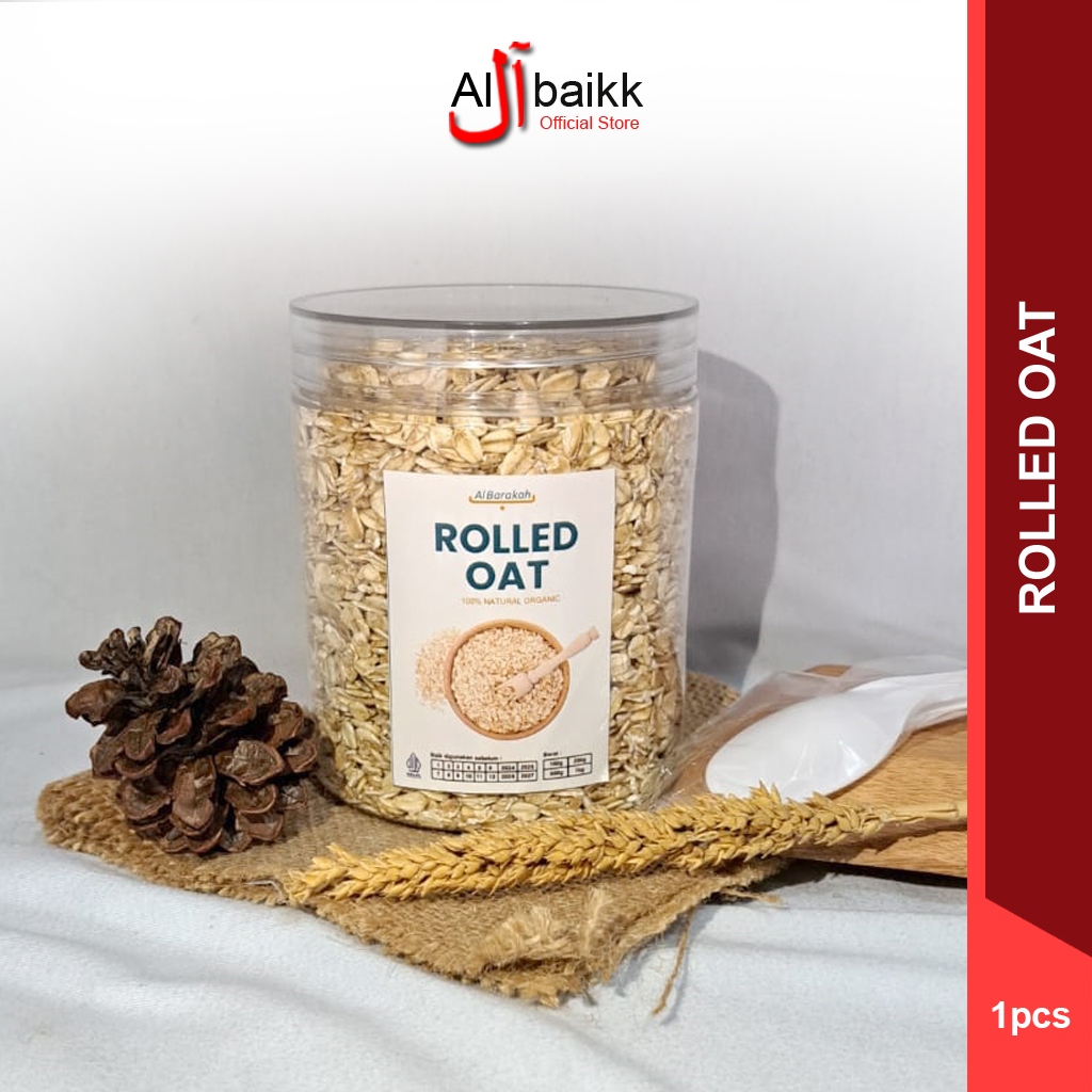 

Rolled Oat 1 Toples Isi 360gr Free Sendok Sereal Gandum Utuh Organik Alami