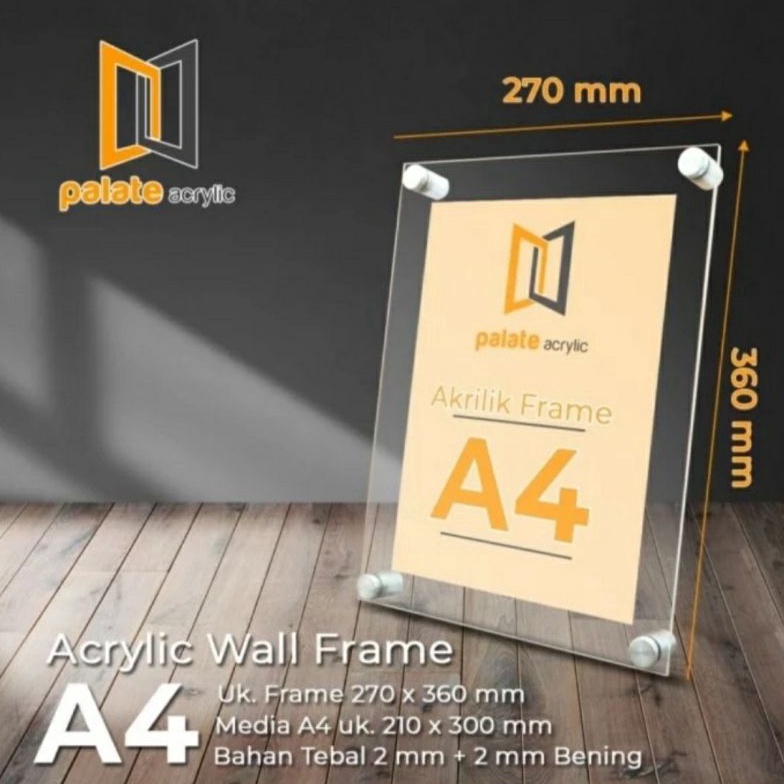 

Acrylic Akrilik Wall Frame ukuran A4 ART N5T5