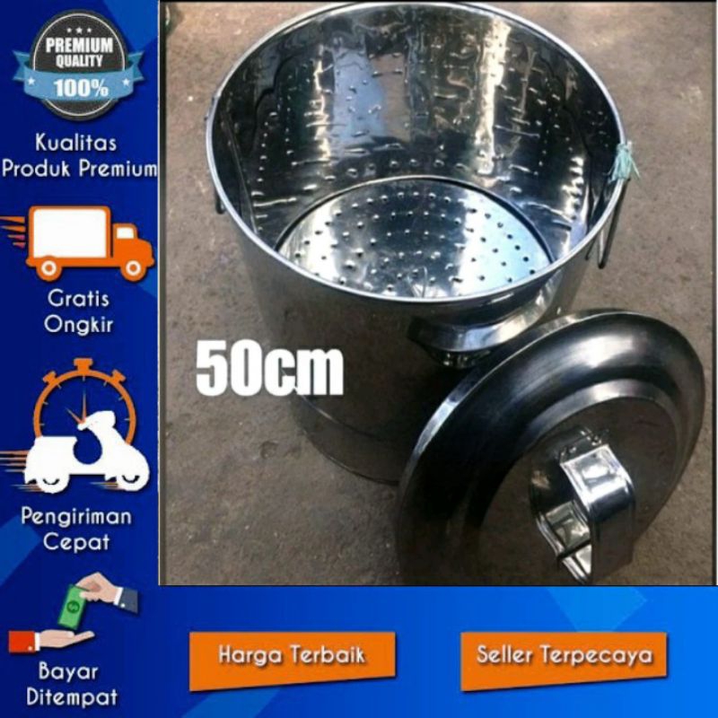 Dandang nasi jumbo stenlist 50cm / oblong mie ayam jumbo stenlist 50cm / panci bakso jumbo Stenlist 