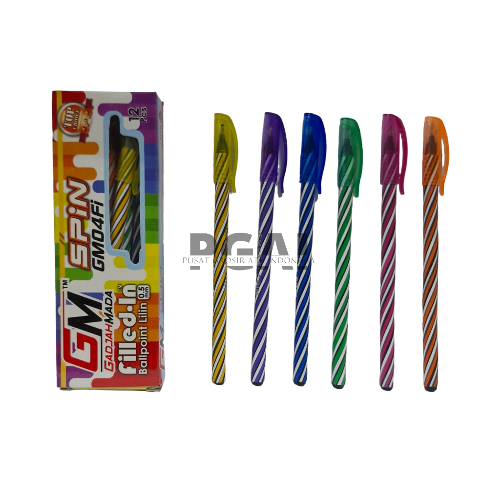 

BOLPOIN PULPEN ULIR GM GAJAH MADA SPIN GM04FI 0.5 MM 1 PACK ISI 12 PCS