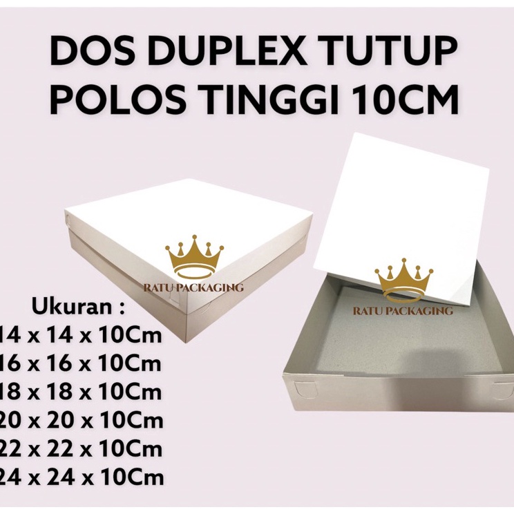 

Sale Khusus 1PCS RATU Dos DUPLEX TUTUP POLOS Kue Tinggi 1Cm Tutup Polos Kardus Box Dus Kotak Kue Putih Hampers Catering