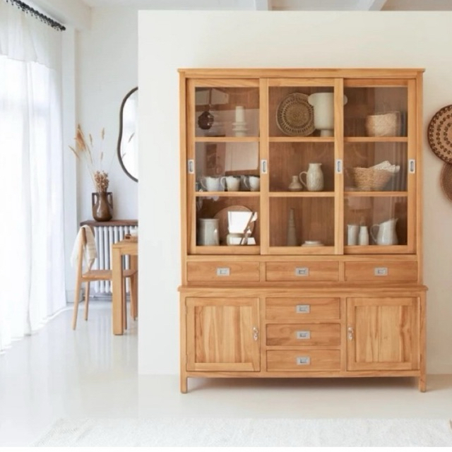 bufet pajangan kayu jati lemari pajangan lemari partisi multifungsi