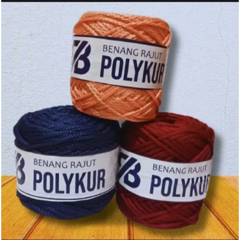 BENANG RAJUT POLYKUR/TALIKUR 2MM 100GRAM