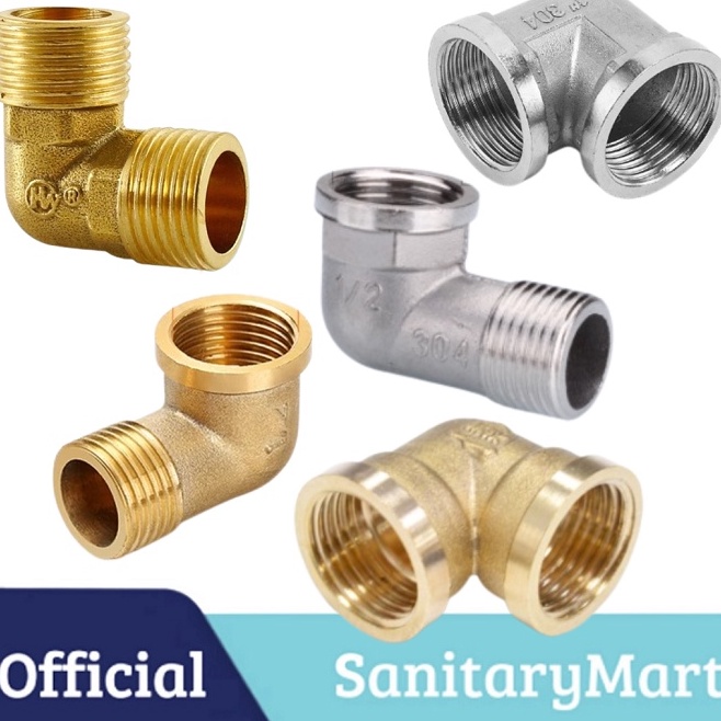 Stock Banyak Knee elbow Drat Luar Dalam 12 inch StainlessKuningan