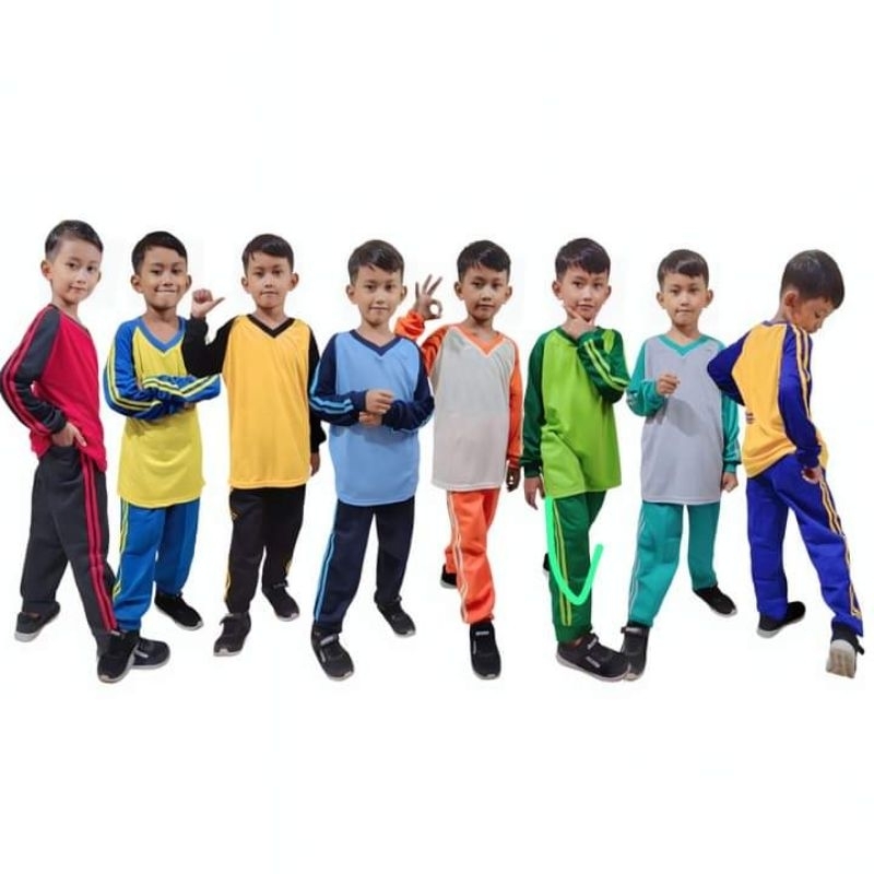 Setelan Baju Olahraga Anak PAUD TK / Pakaian Olahraga Anak RA Dan TK ( BISA SABLON)