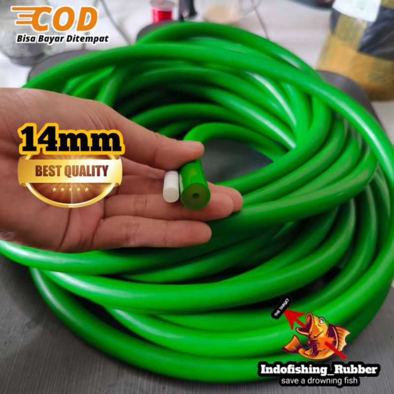 Rubber Speargun 14mm PREMIUM Hijau Green Karet Panah Ikan Laut