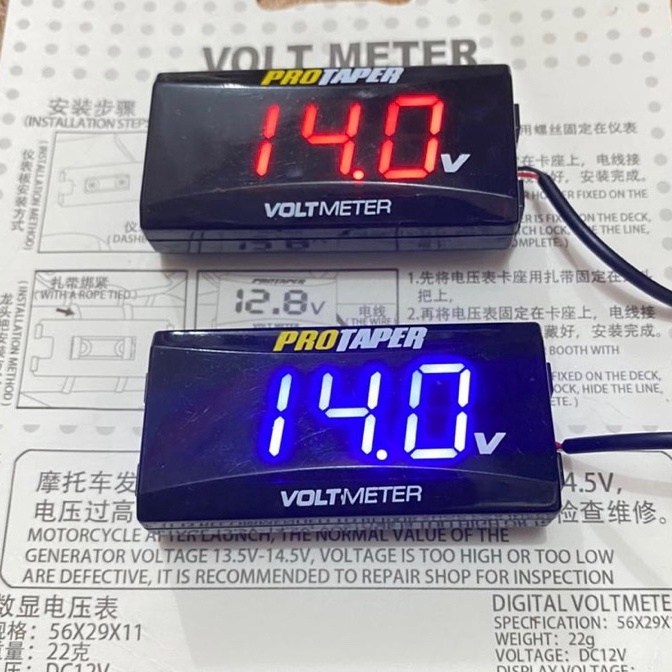Promo Voltmeter Digital  Voltmeter aki pengukur daya aki voltmeter WATERPROOF VOLT VOLTMETER AKI BER