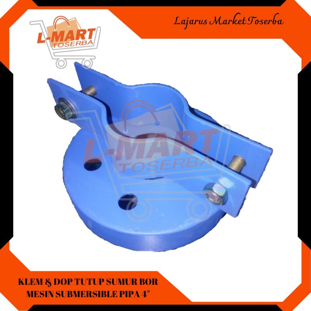 1SET KLEM SIBLE BESI Dop dan Klem Mesin Pompa Air Submersible Pipa 4"