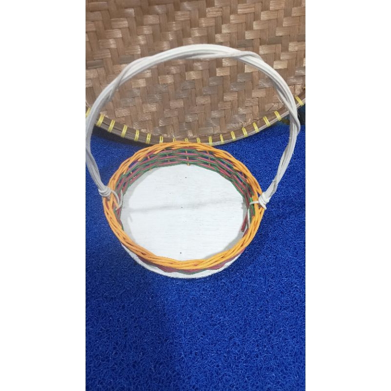 Keranjang parcel buah warna bulat / keranjang parcel rotan Barang kerajinan tangan