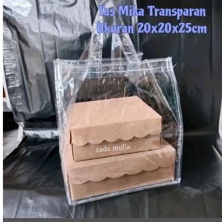 

1 pcs Tas Hajatan Mika Polos Transparan Uk. 20x20x25 cm Tas Ulang tahun Souvenir Hampers