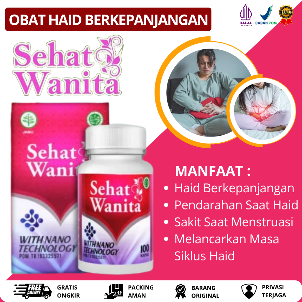 Obat Haid Berkepanjangan, Obat Haid Tidak Lancar, Obat Pelancar Haid, Obat Nyeri Saat Haid, Obat Tel