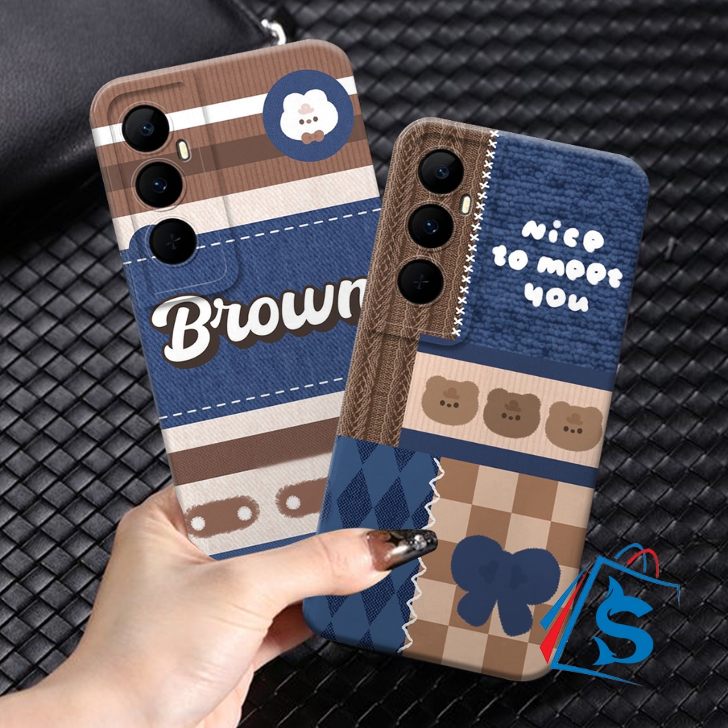 [SHARK CASE] Softcase REALME C65 Motif Beruang Coklat Rajut - Case Cewek - Casing Realme C65 - Case 