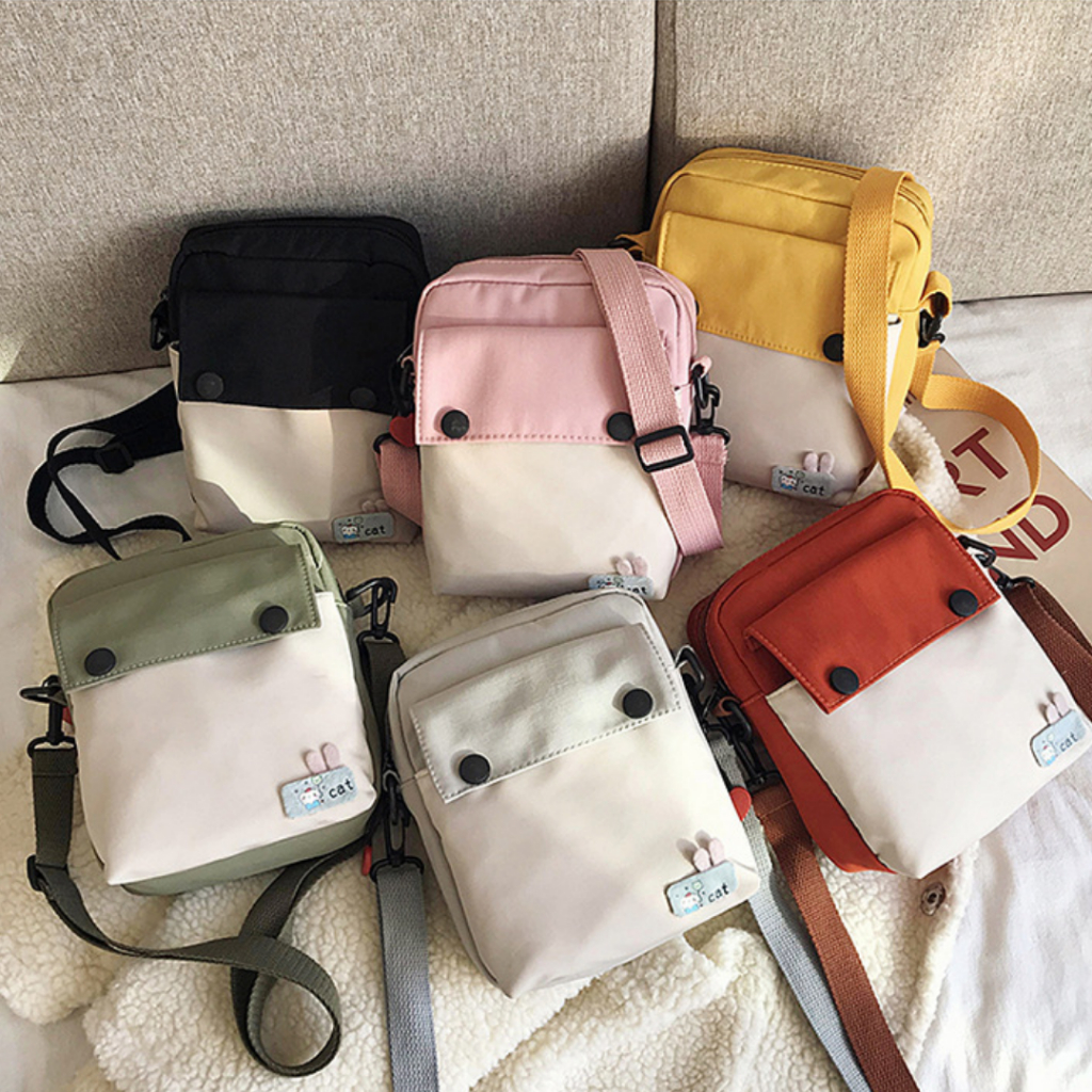 PALE BAGS -  Tas selempang Wanita Mismi Kitty Bag Tas Perempuan Selempang Tas Cewek Korea Kanvas