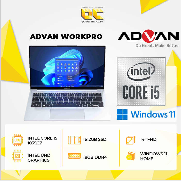 Advan Workpro i5 1035G7 8GB 512GB SSD W11 14"