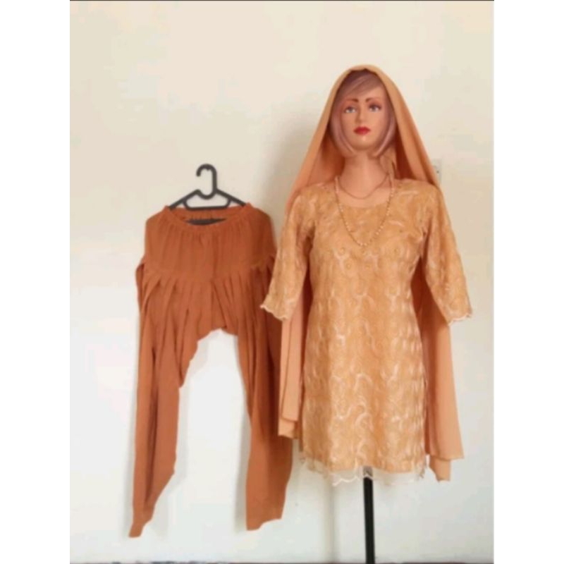 Setelan Celana Renda mix sifon PL model india wanita