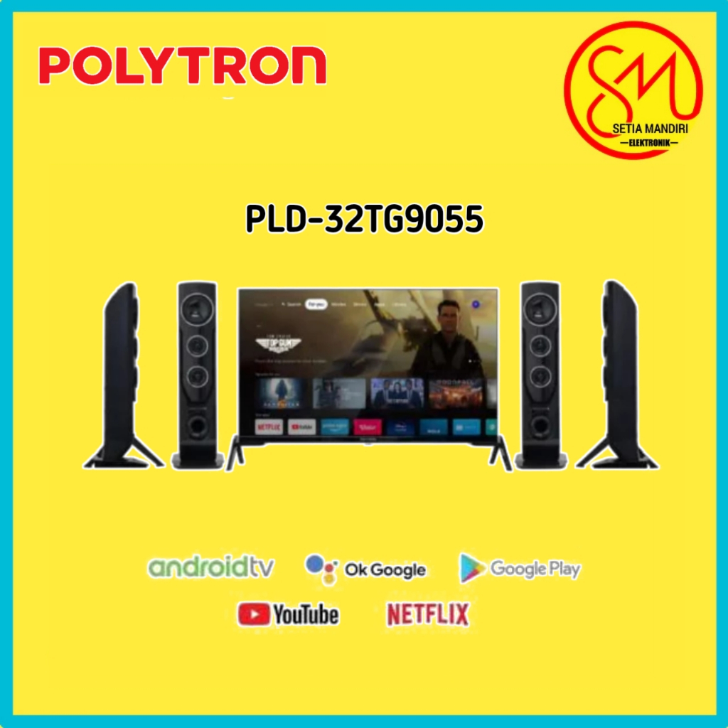 LED TV 32 Inch Polytron HD Ready GOOGLE TV Tower Speaker PLD-32TG9055