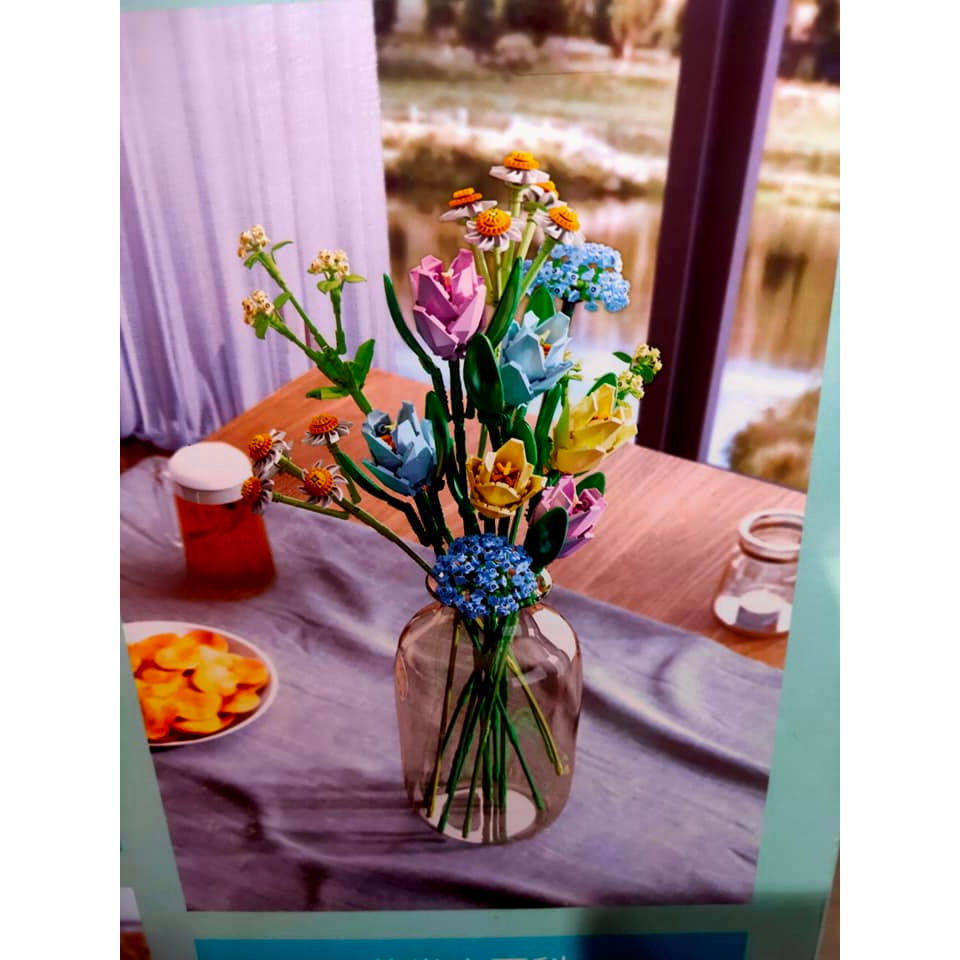 PANLOS Bricks Flowers 837pcs Blocks Bunga Potted Plant