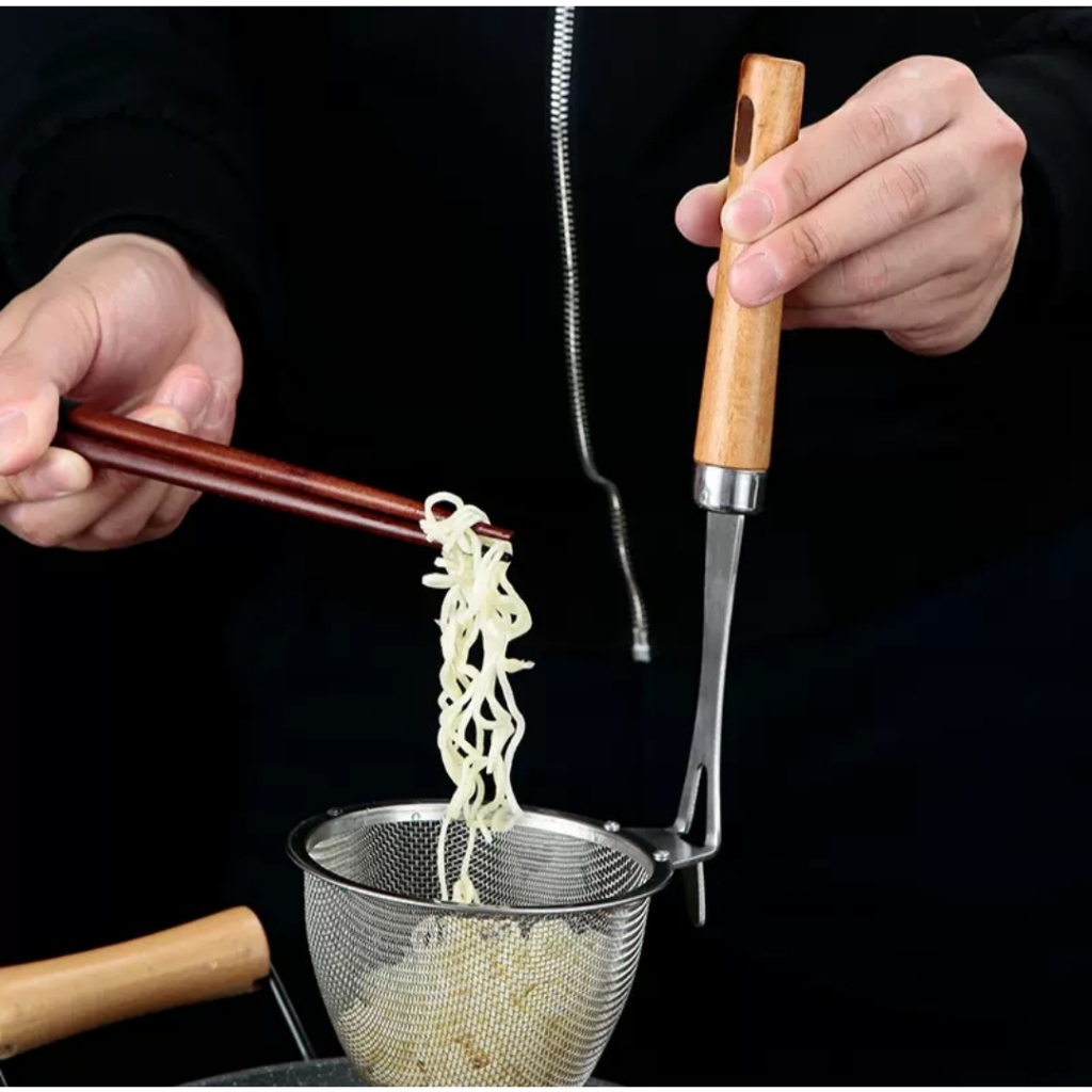 H 989 Saringan Mie Ayam Ramen Stainless Steel Noddle Gagang Panjang Saringan Mie