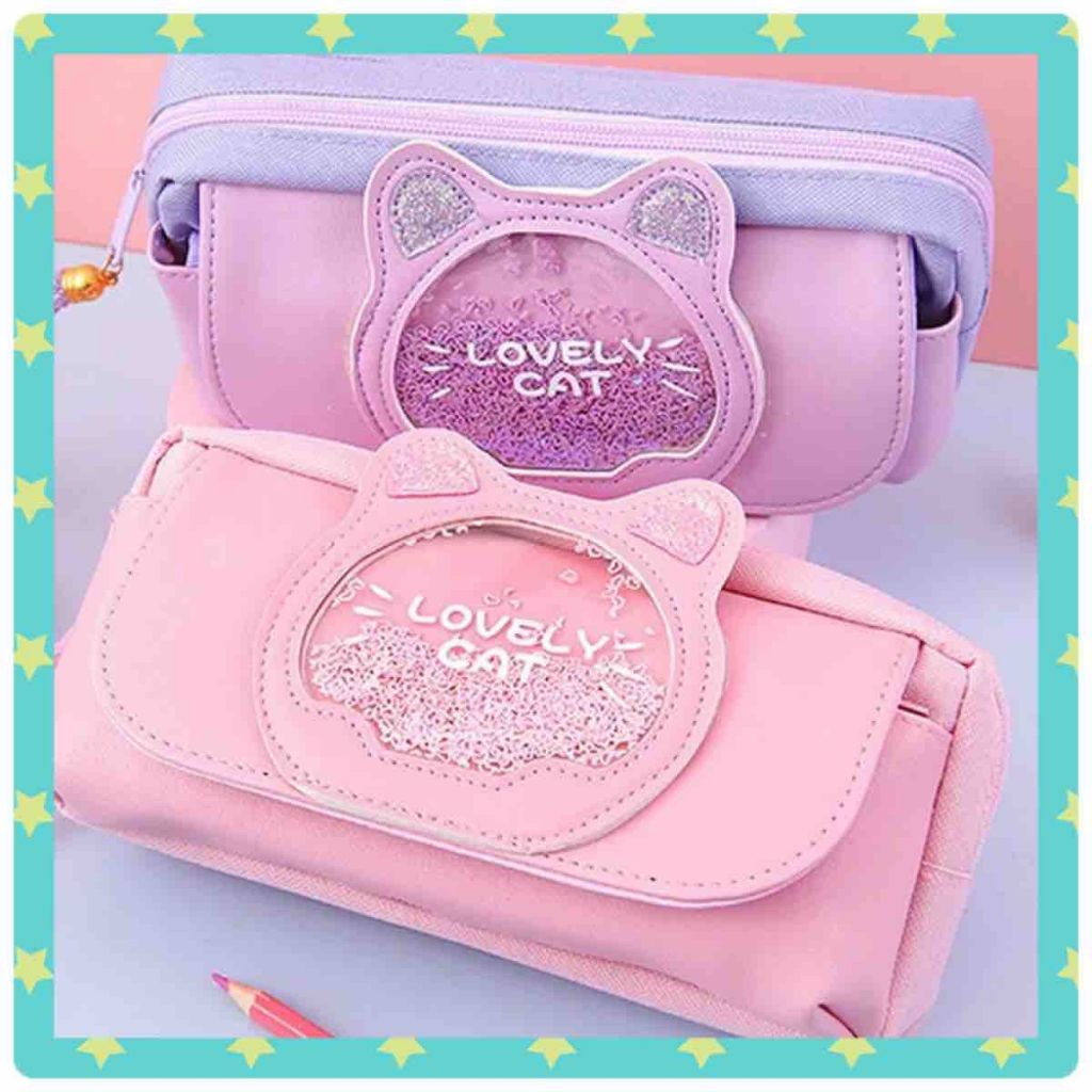 

[KKS] ST003 Pencil Case Lovely Cat , Kotak Pensil 3 slot Kapasitas Besar , Tas Tempat Alat Tulis