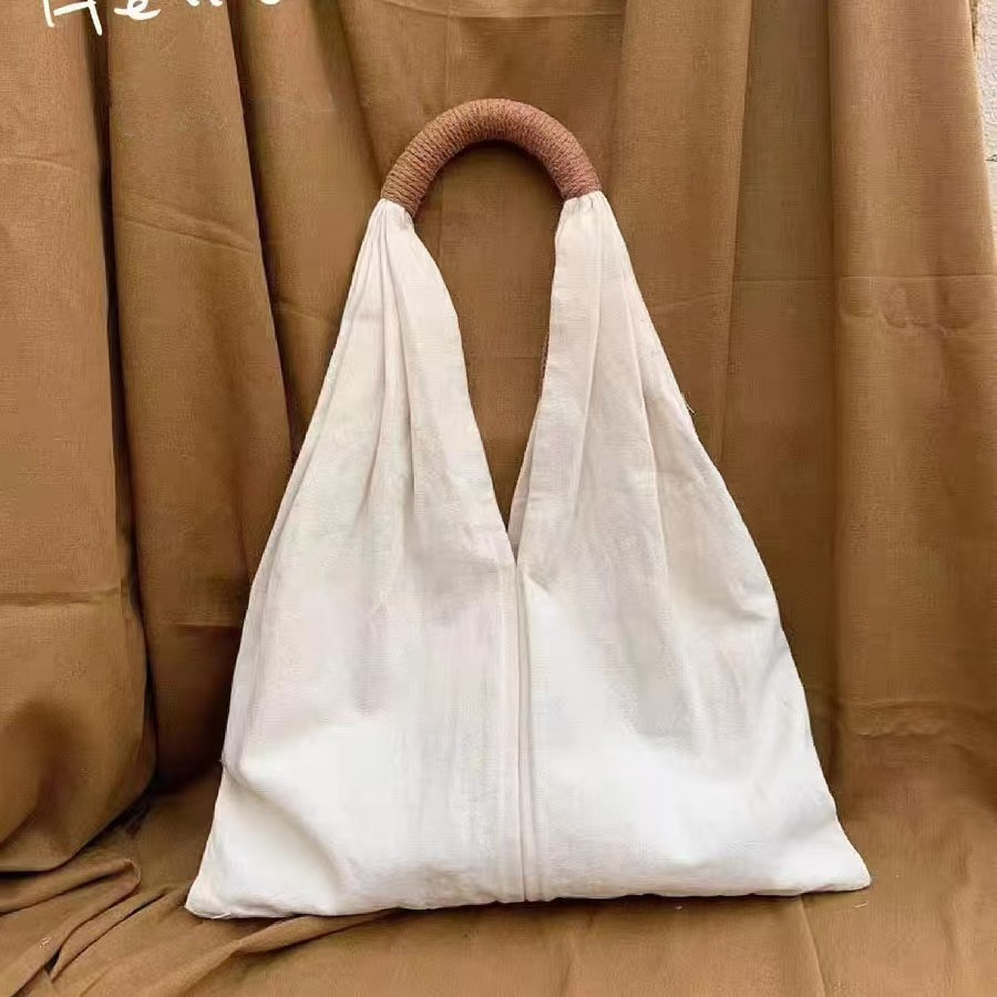 Tas kain katun linen retro Korea tas kain kanvas bahu sastra tas kanvas kapasitas besar tas tangan l
