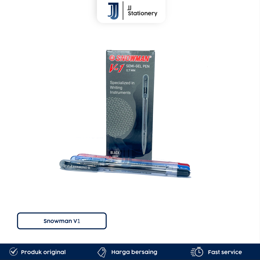 

[ 1 PAK ] Pulpen Bolpen Pena Snowman V1 - isi 12 Pcs