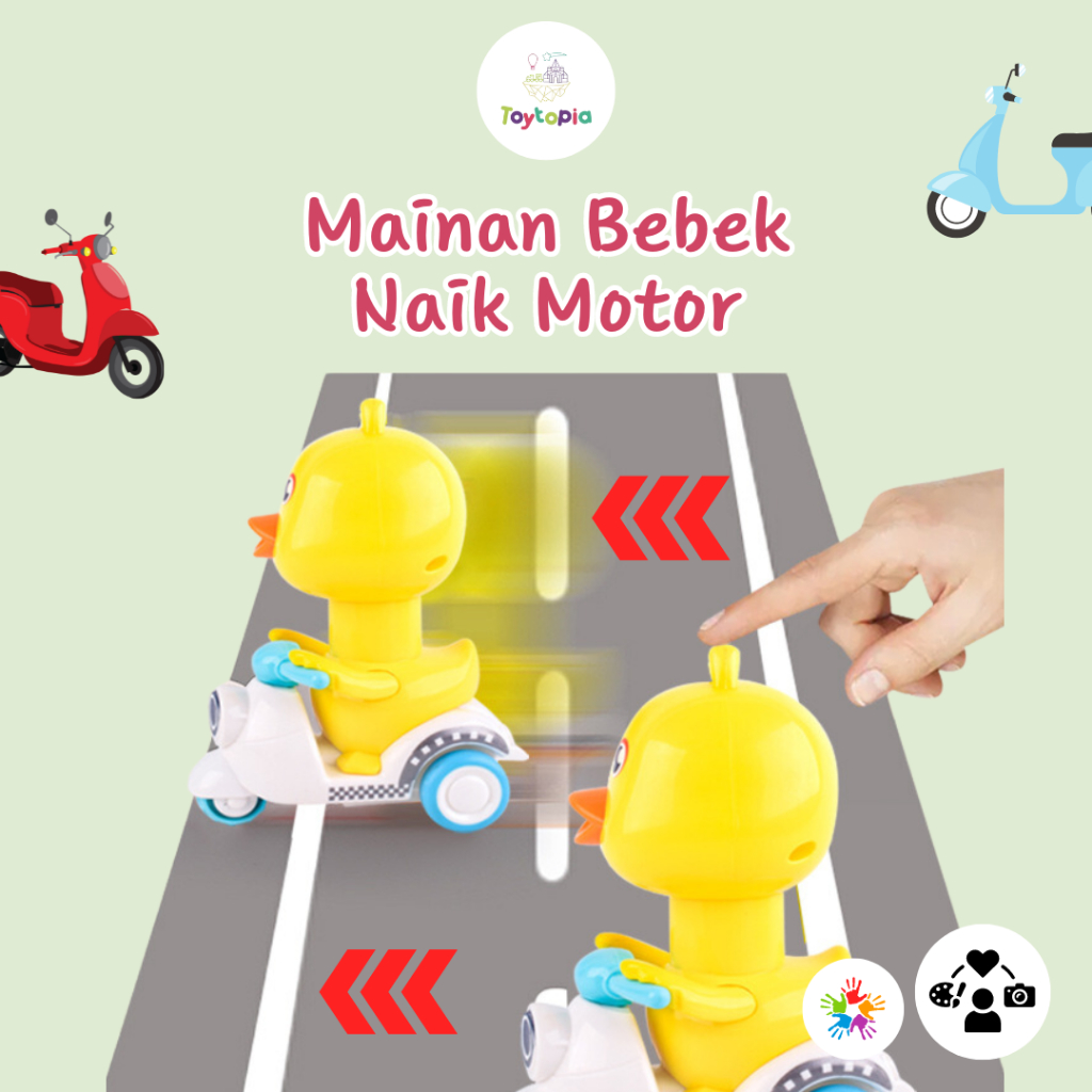 Mainan Anak Bebek Motor/Mainan Anak Bayi Tekan/Mainan Bentuk Bebek Sepeda Motor/Mainan Anak Laki lak