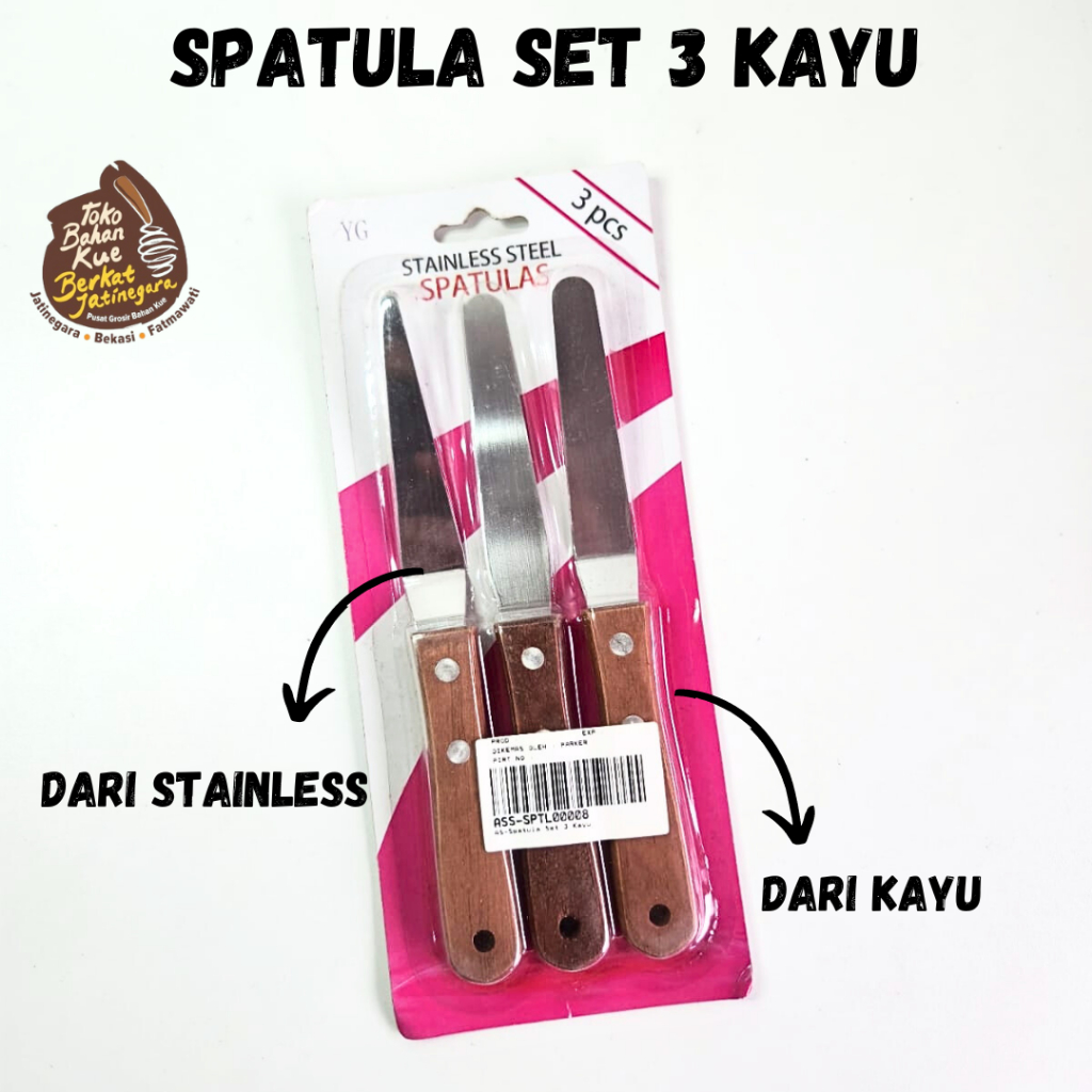 SPATULA SET 3 KAYU / SPATULA STAINLESS / SPATULA