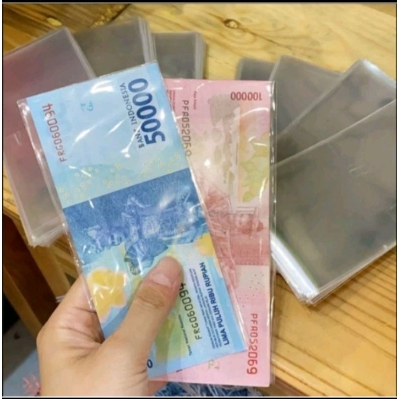 

PLASTIK UANG BUKET UKURAN 7X15 CM /PLASTIK UANG