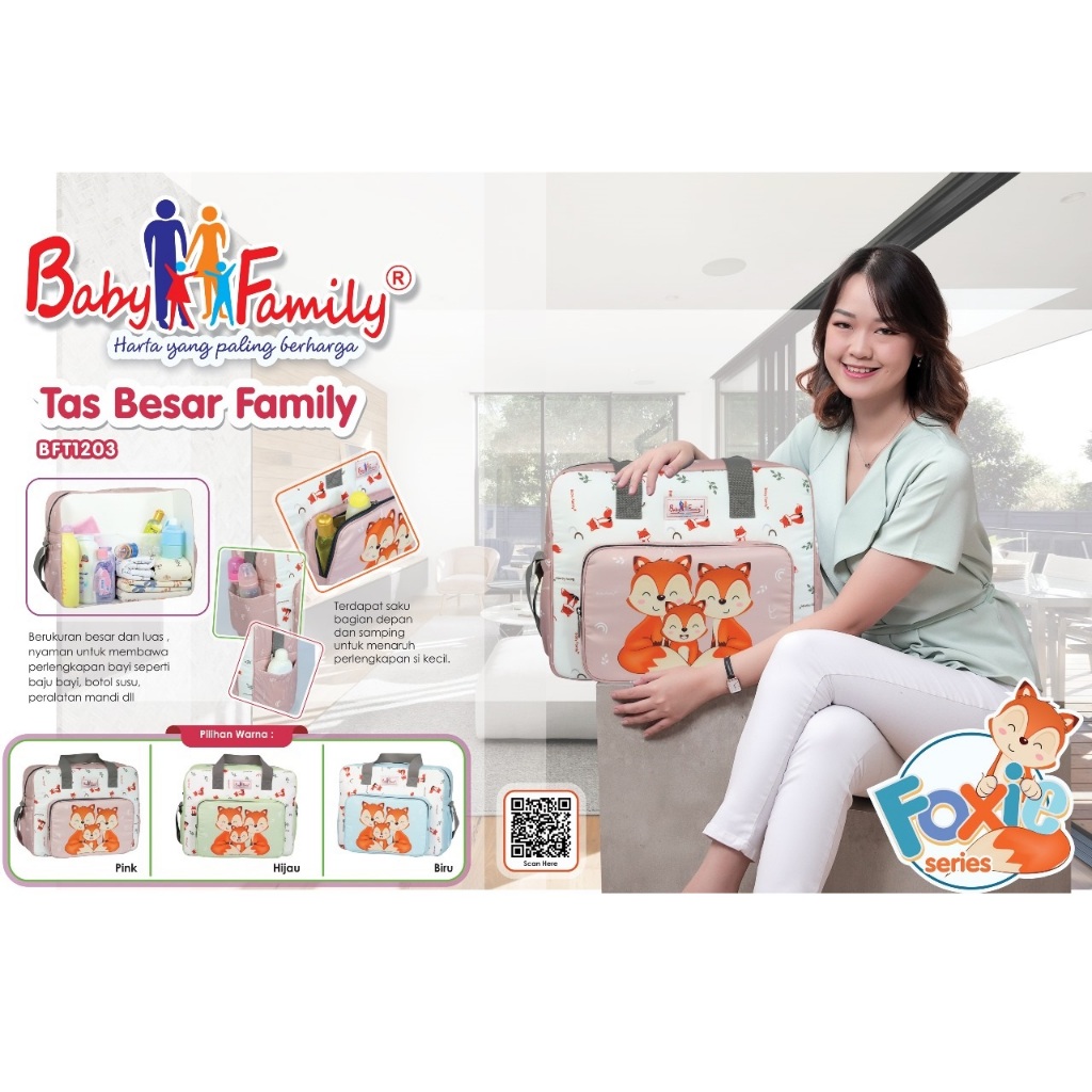 Baby Family Tas Besar Seri 7 BF1203 - Tas Perlengkapan Bayi / Baby Scots Tas Besar Foxie