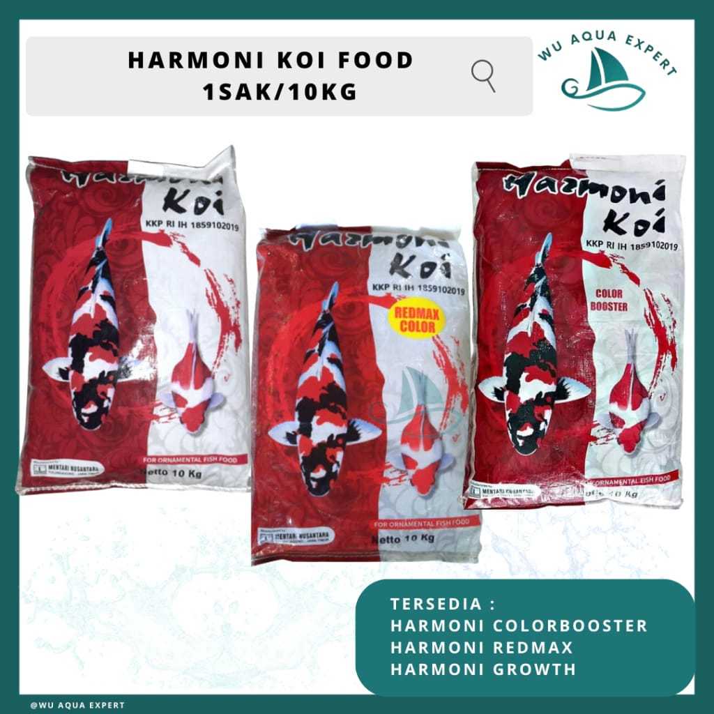 1 SAK 10 Kg HARMONI KOI GROWTH COLOR BOOSTER RED MAX GROW 1mm/2mm/5mm/8mm Pertumbuhan Menutrisi Paka