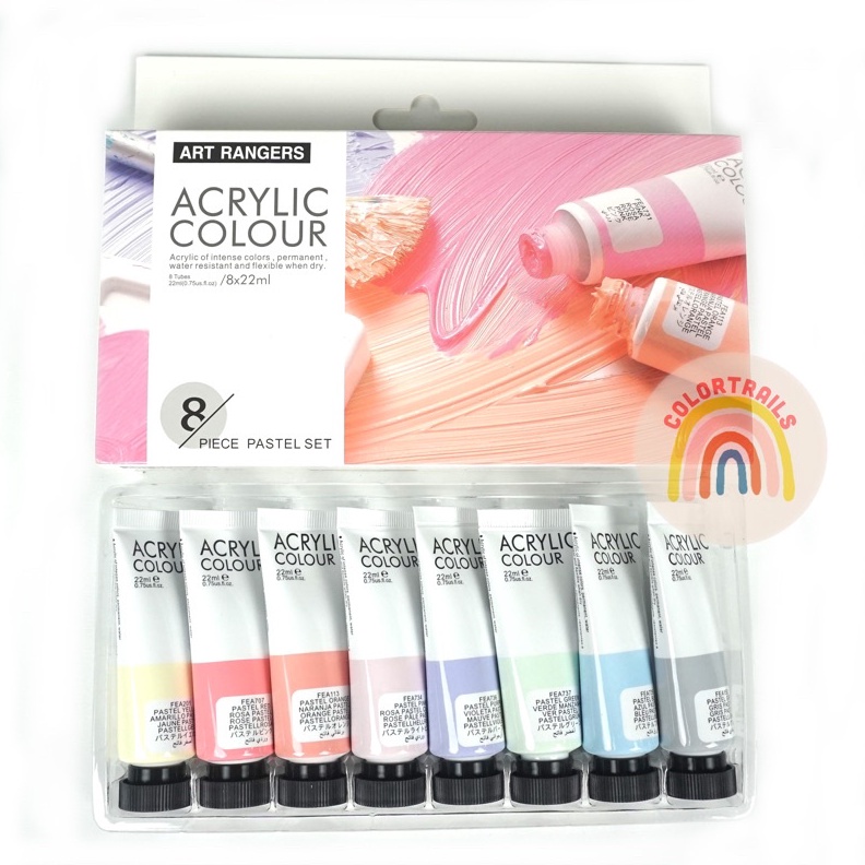 

ART A3B2 Art Rangers Pastel Acrylic Paint Set 8x22ML 6x75ML Cat Akrilik