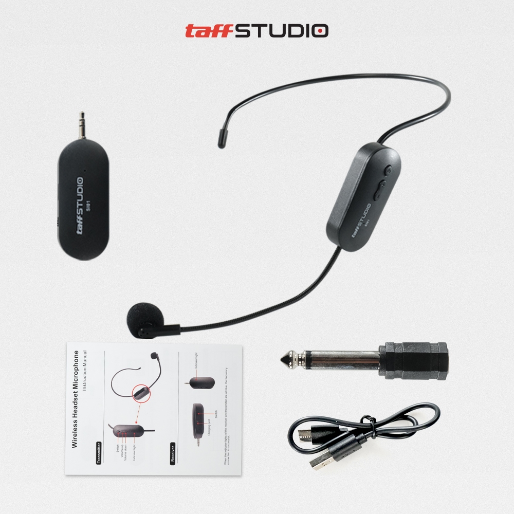 Mic Imam Masjid Senam Presenter Wireless Microphone 2.4GHz Headset CS with Receiver - SI01 Bisa Ke H