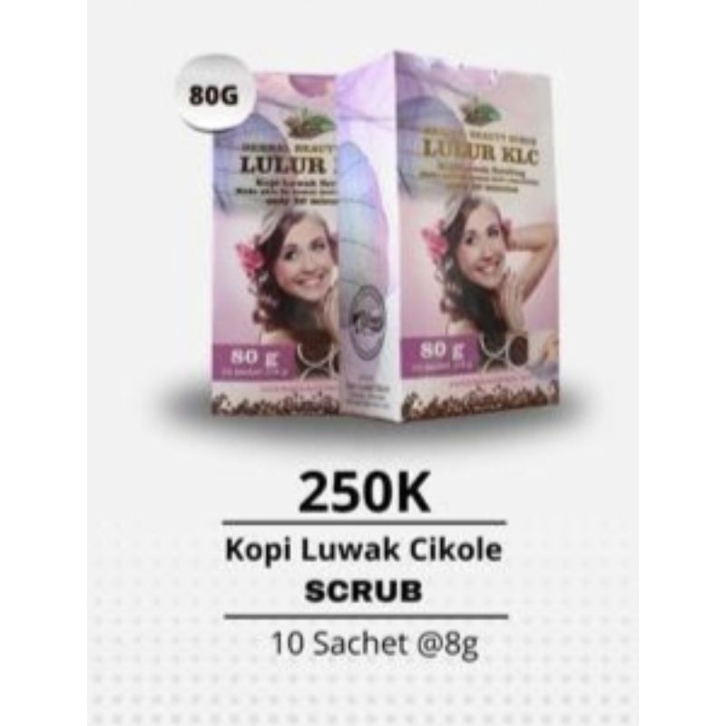 

KOPI LUWAK CIKOLE SCRUB Satu BOK isi 10 Sacet @8g