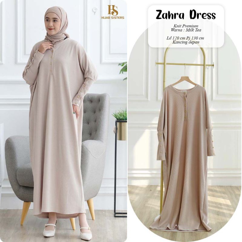ZAHRA DRESS JUMBO KNIT UNIQLO POLOS BY HIJAB SISTER (LD 120)