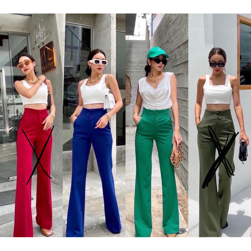 CELANA CUTBRAY HIGHWAIST 2 BUTTON PROMTHONG WANITA IMPORT BKK C391