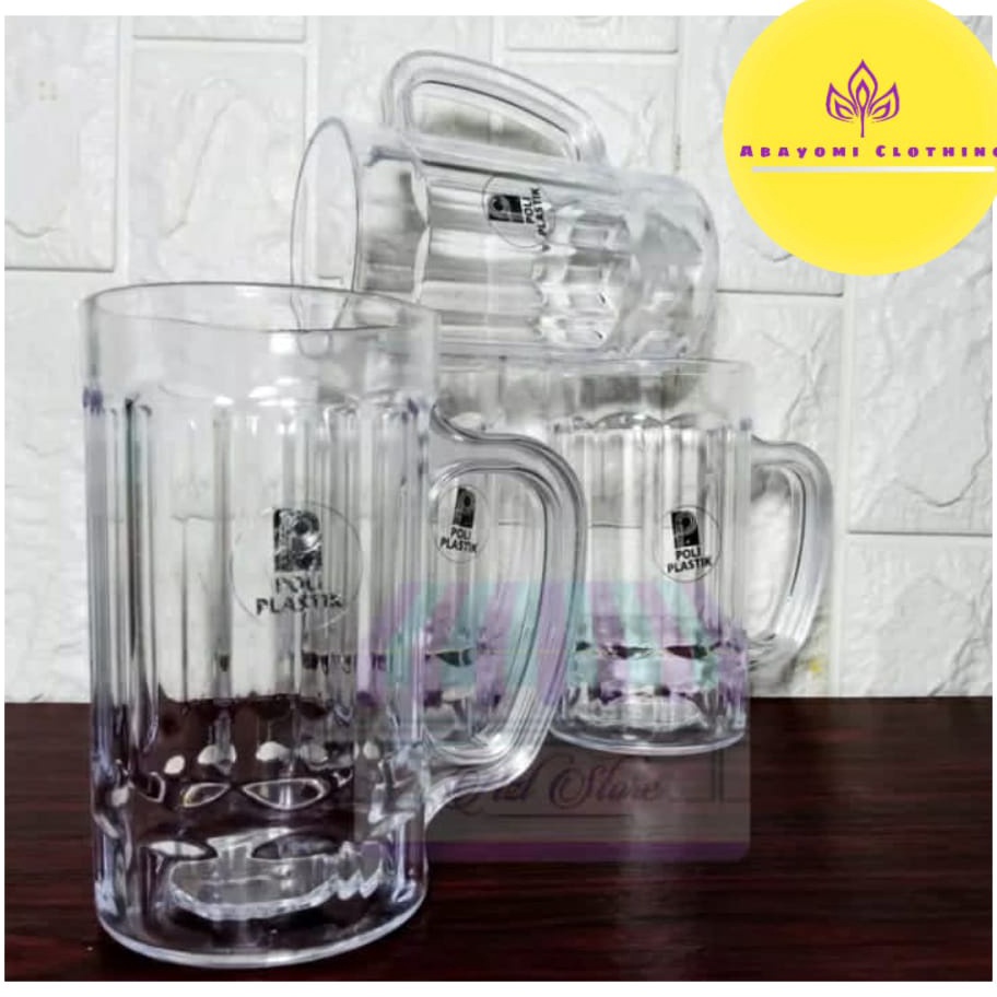 88 1 LUSIN 12 PCS GELAS PLASTIK BESAR GELAS BENING GAGANG  GELAS BESAR  BAYAR DITEMPAT