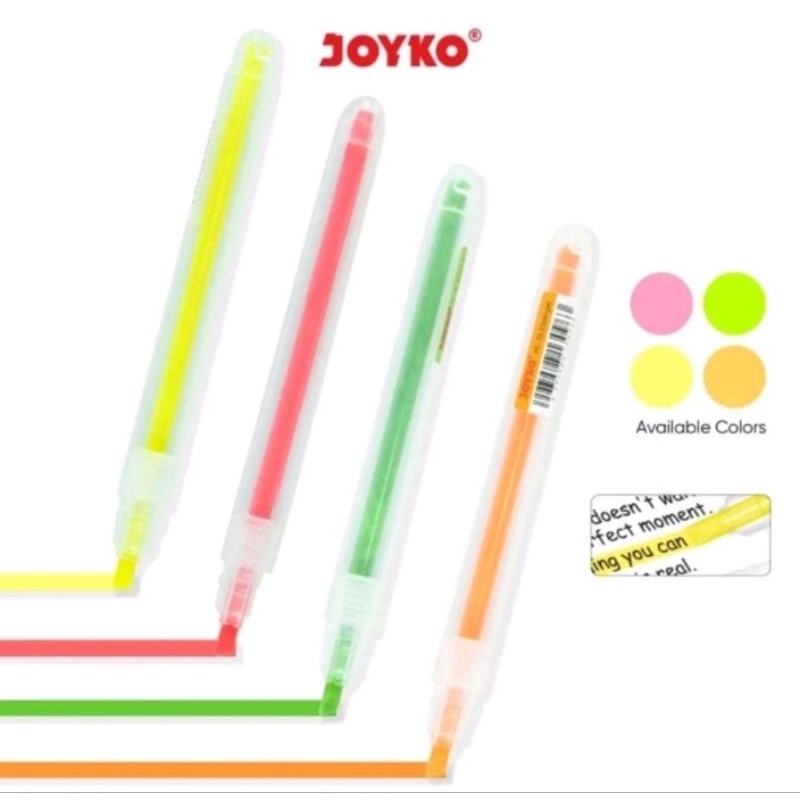 

(12pcs) Highlighter Penanda Warna Joyko / HL 73-78 /stabilo