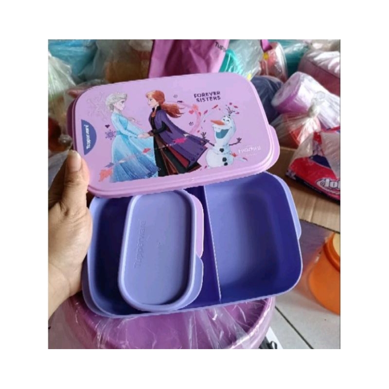 Tempat makan anak foodie buddy motif frozen ungu tupperware