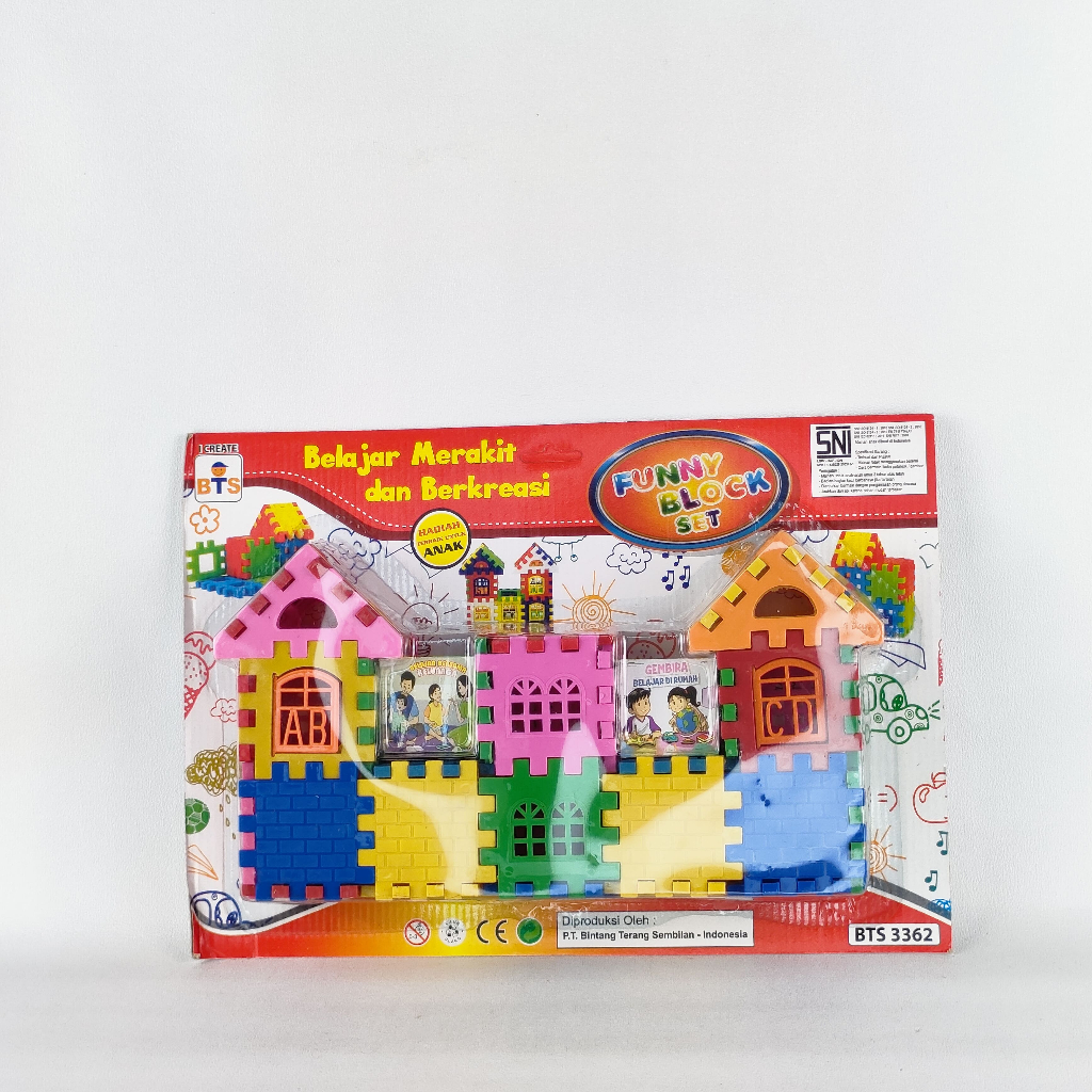 Mainan Puzzle Rumah Funny Block Set 3362