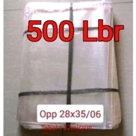 Plastik OPP bungkus baju 28 x 35 / 06 tebal 32 micron. isi 500 pis