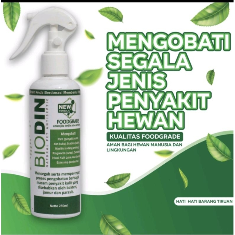Biodin spray 250ml Obat jamur sacabies Hewan