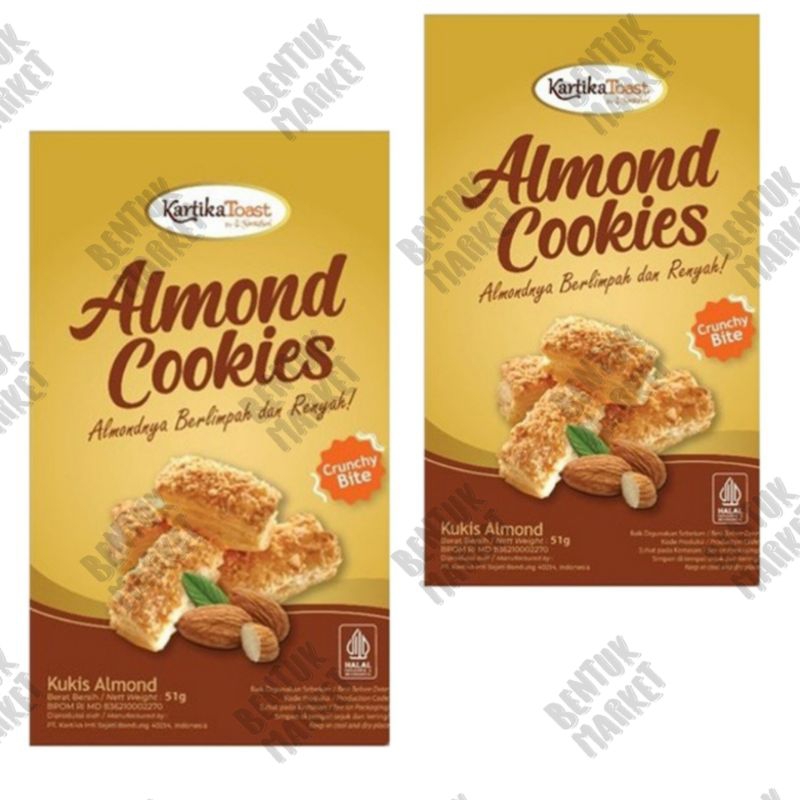 

KARTIKA TOAST ALMOND COOKIES 51gr / Cemilan Instan