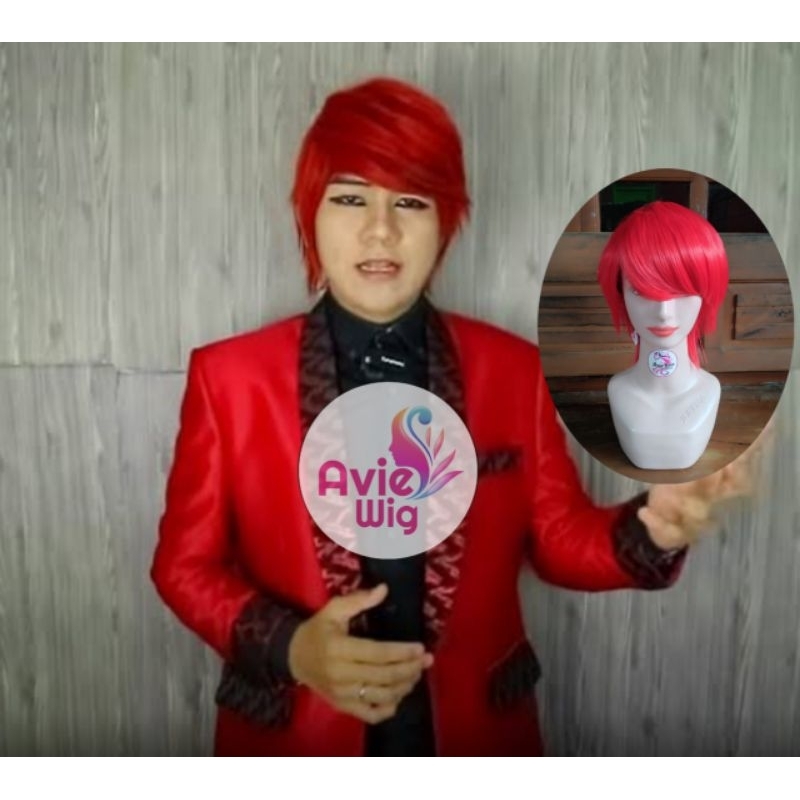 Wig Pria Pendek Rambut Model Pesulap Merah