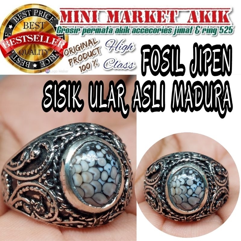 Batu cincin akik f0sL jipen / jhipen sisik ular asli madura / blarak / tikar / telur kodok